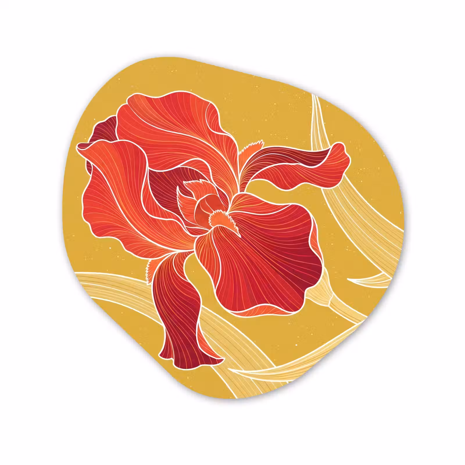 Organisch schilderij - Forex - Bloemen - Illustratie - Rood — 1
