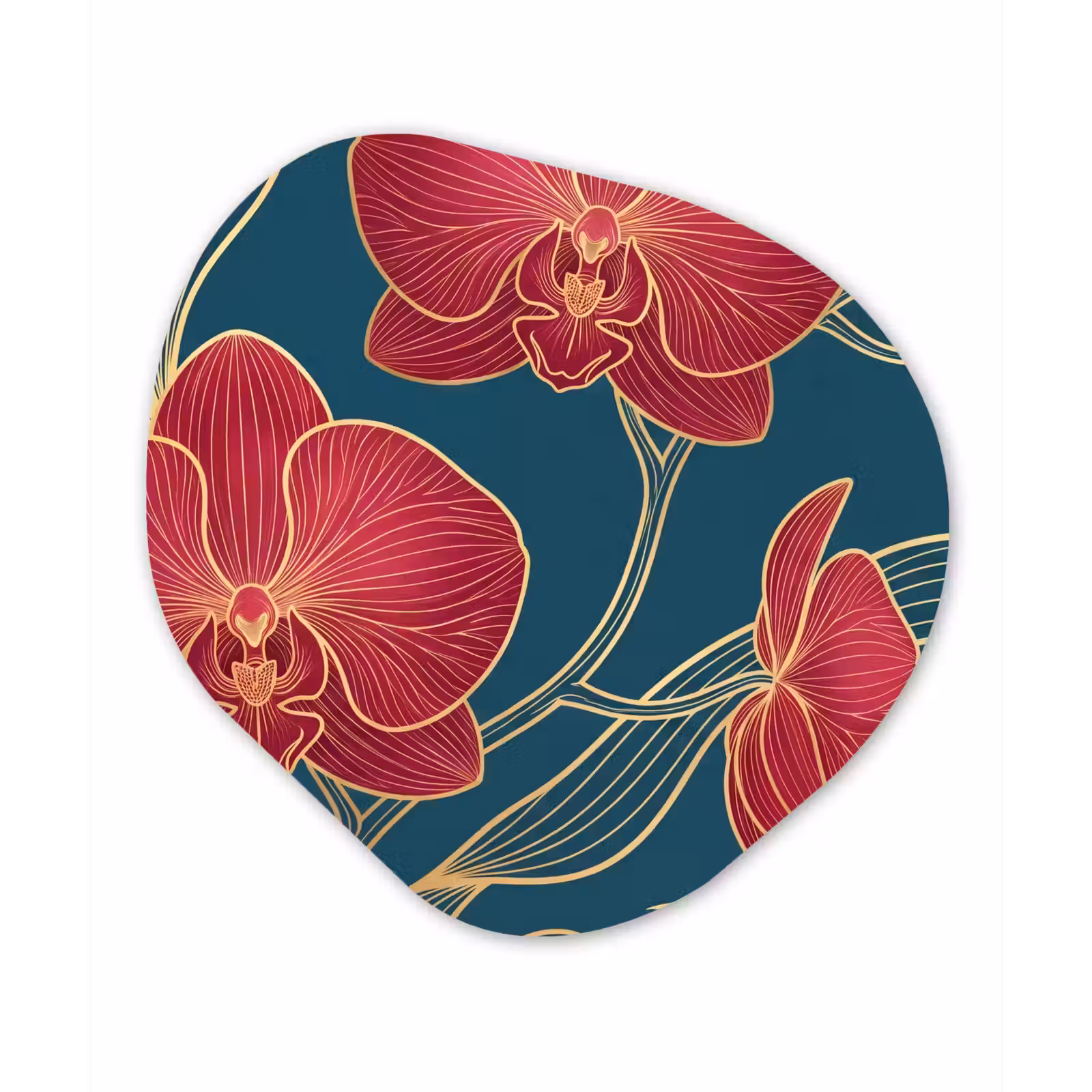 Organisch schilderij - Forex - Bloemen - Rood - Goud — 1