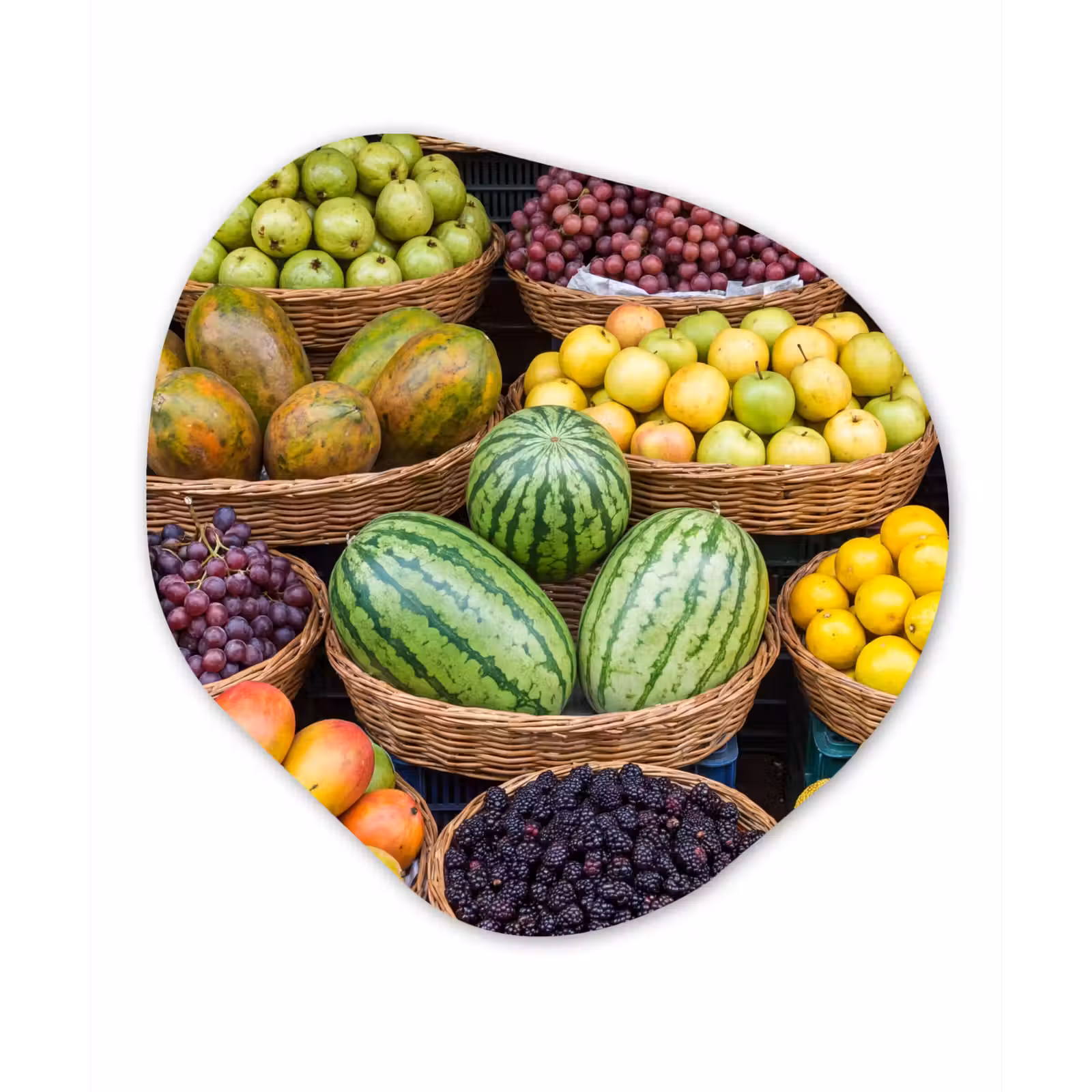 Organisch schilderij - Forex - Fruit - Markt - Kleurrijk — 1