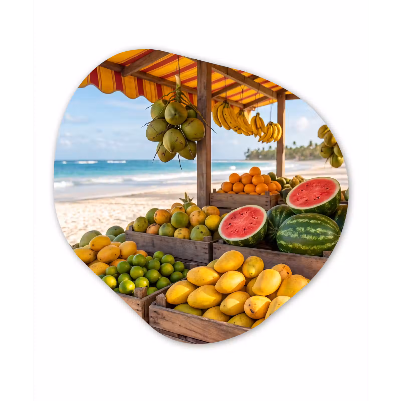 Organisch schilderij - Forex - Fruit - Strand - Tropisch — 1