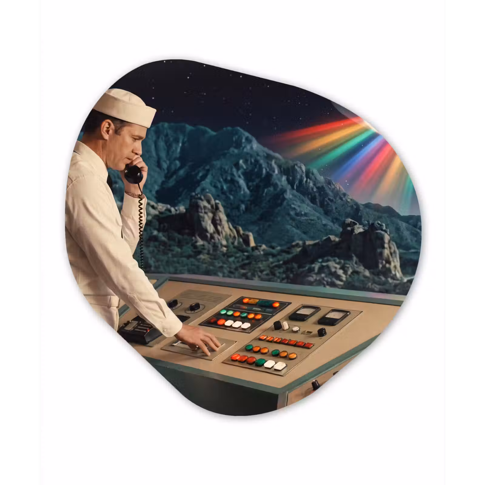 Organisch schilderij - Forex - Man - Controlekamer - Strand — 1
