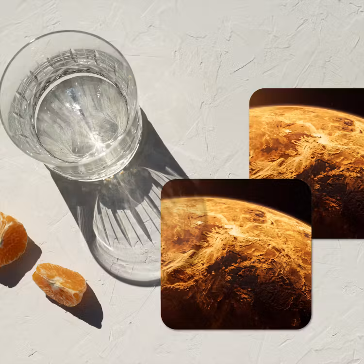 Onderzetter - Planeet - Ruimte - Oranje — 3