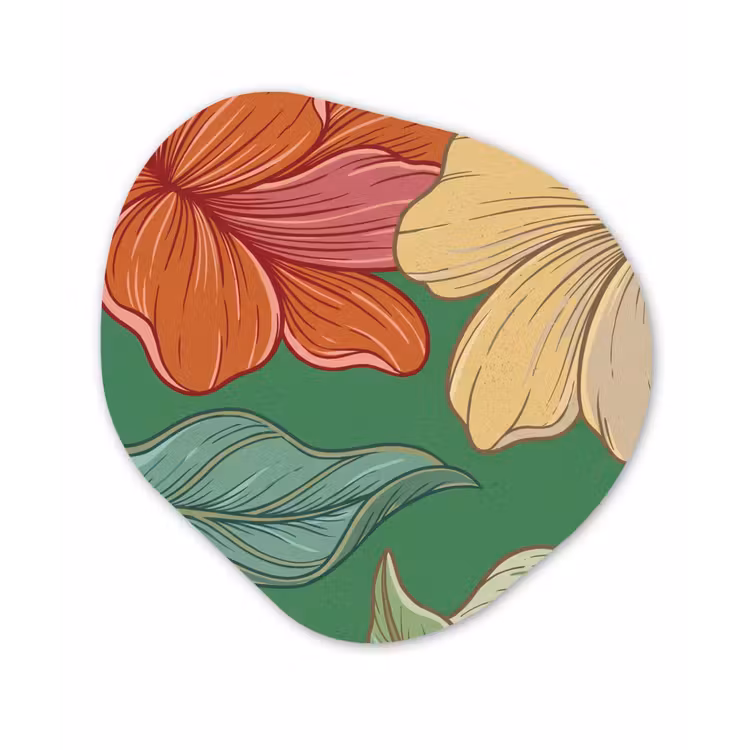 Organisch schilderij - Forex - Bloemen - Groen - Illustratie — 1
