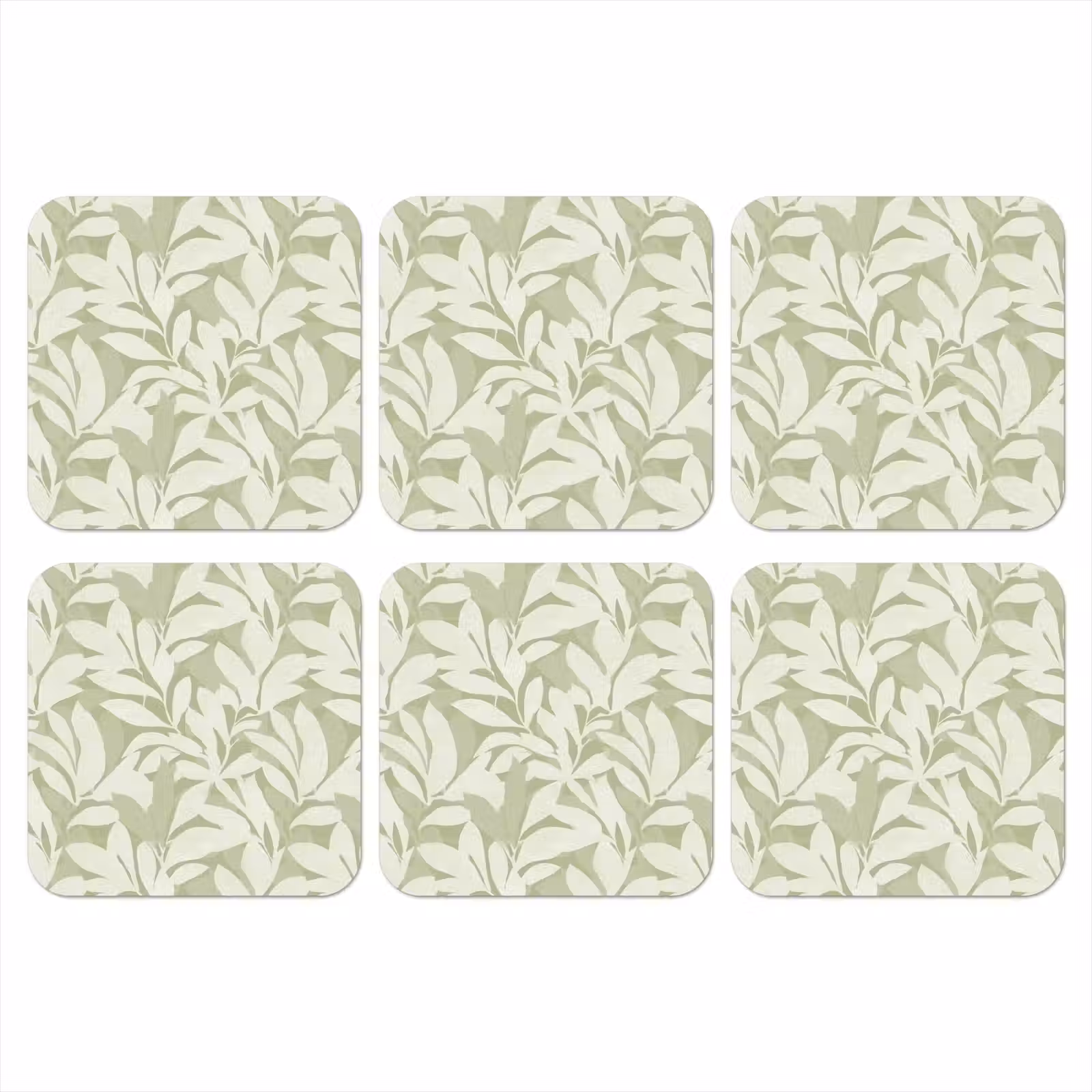 Onderzetter - Saliegroen - Botanisch - Minimalistisch - Patroon — 1