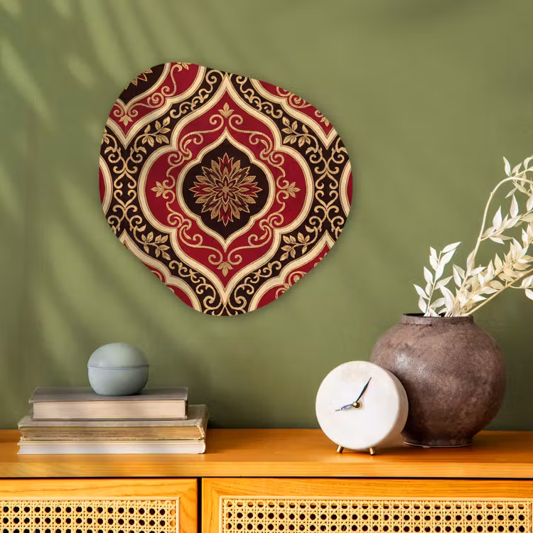 Organisch schilderij - Forex - Patroon - Ornament - Barok - Rood - Goud — 2