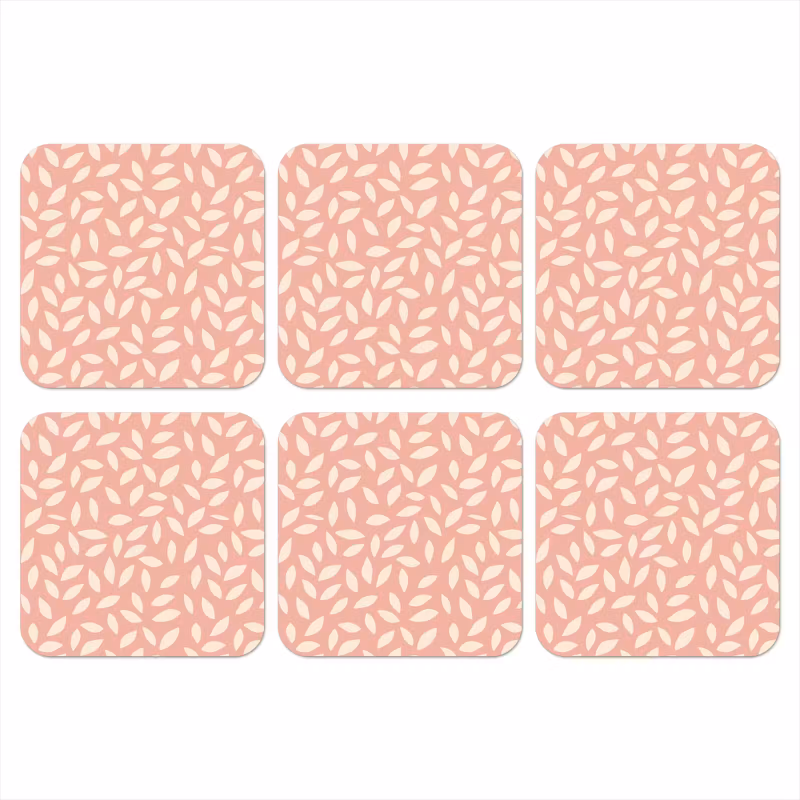 Onderzetter - Roze - Bladeren - Speels - Patroon — 1