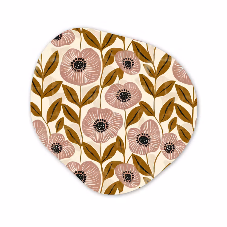 Organisch schilderij - Forex - Dustyroze - Bloemen - Grafisch - Patroon — 1