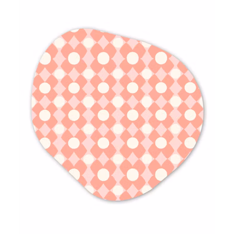 Organisch schilderij - Forex - Koraal - Retro - Geometrisch - Patroon — 1