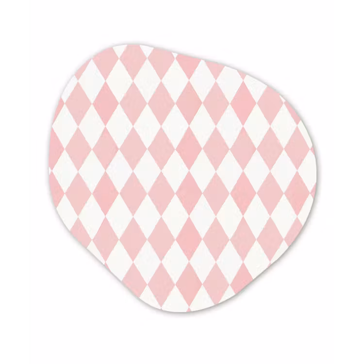 Organisch schilderij - Forex - Lichtroze - Ruiten - Geometrisch - Patroon — 1