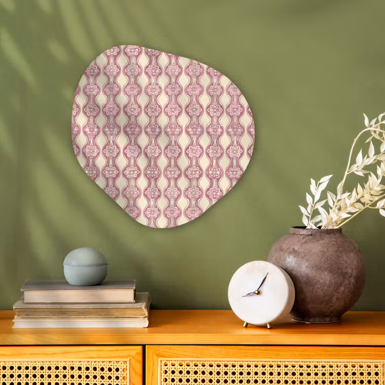Organisch schilderij - Forex - Paarsroze - Bloemen - Retro - Patroon — 2