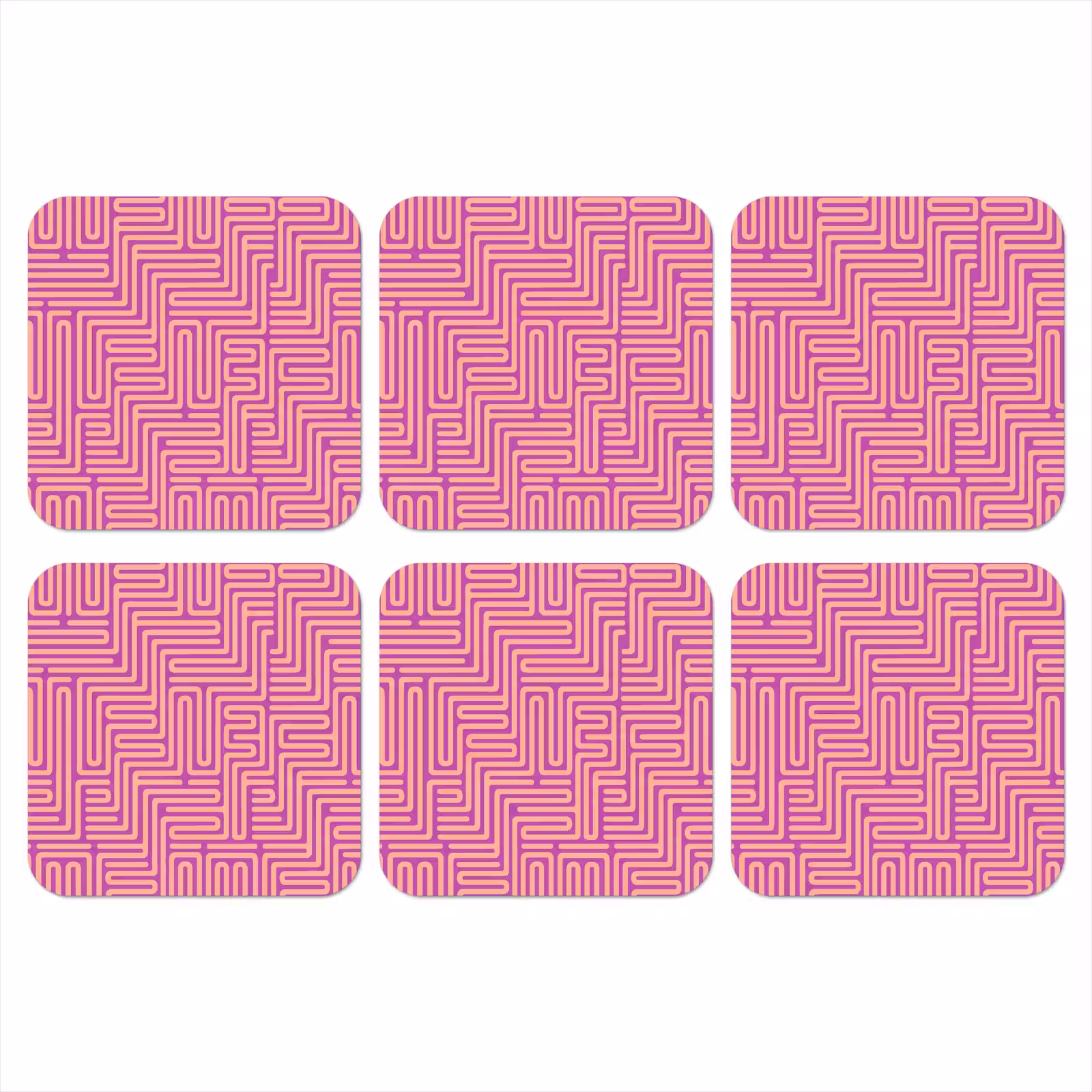 Onderzetter - Patroon - Lijnen - Abstract - Modern - Paars — 1