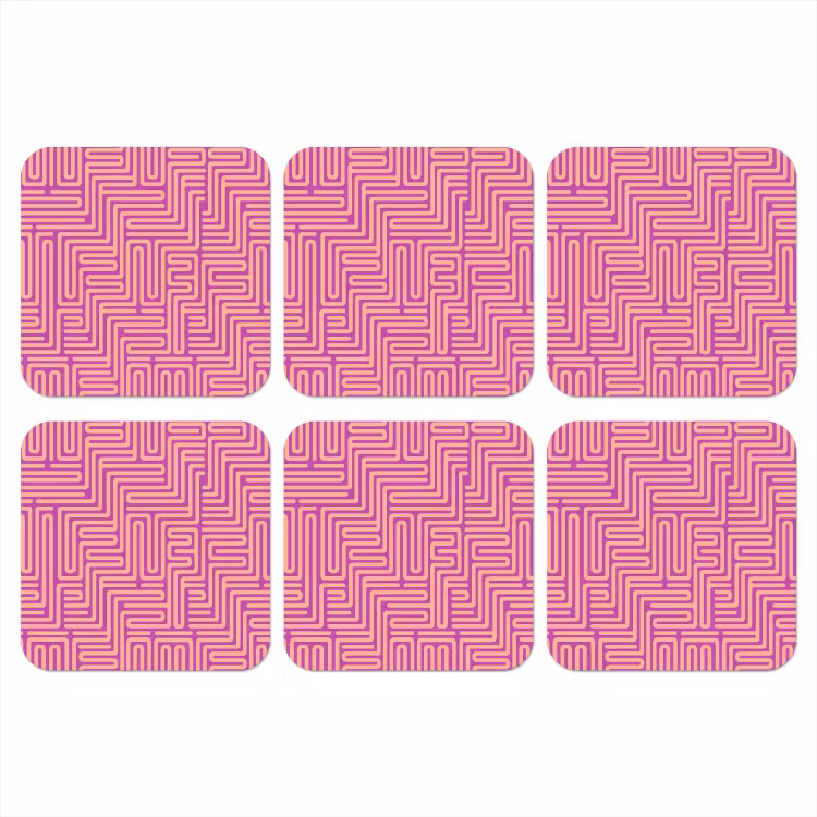 Onderzetter - Patroon - Lijnen - Abstract - Modern - Paars — 1