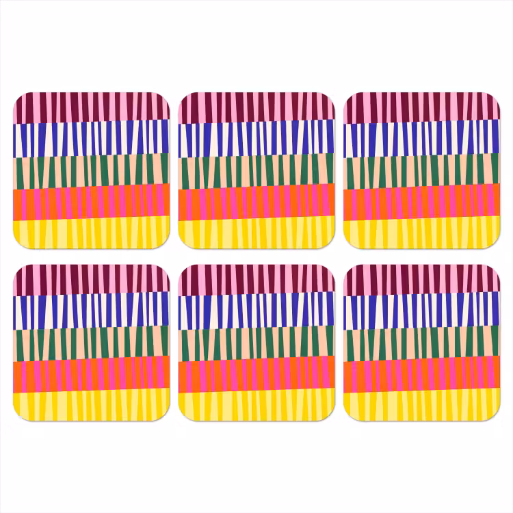Onderzetter - Patroon - Strepen - Abstract - Modern - Kleurrijk — 1