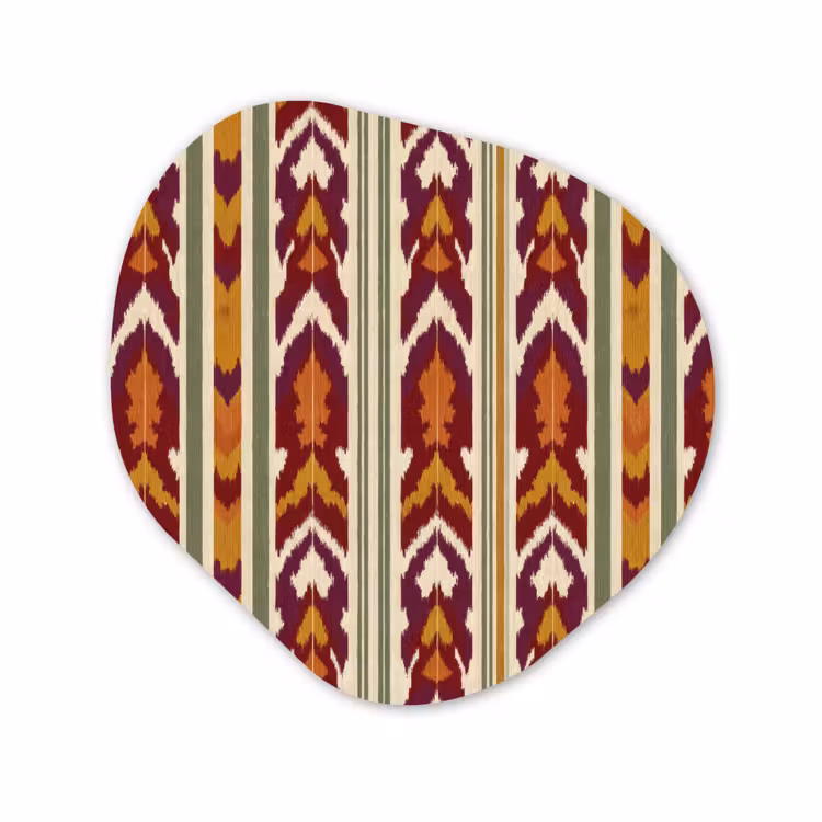 Organisch schilderij - Forex - Ikat - Bordeauxrood - Etnisch - Patroon — 1