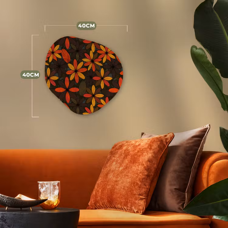 Organisch schilderij - Forex - Oranje - Retro - Bloemen - Herfst — 4