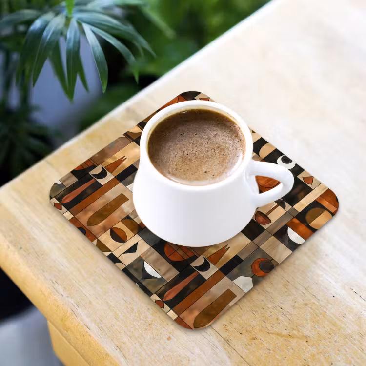 Onderzetter - Terracotta - Geometrisch - Mid-Century - Patroon — 2