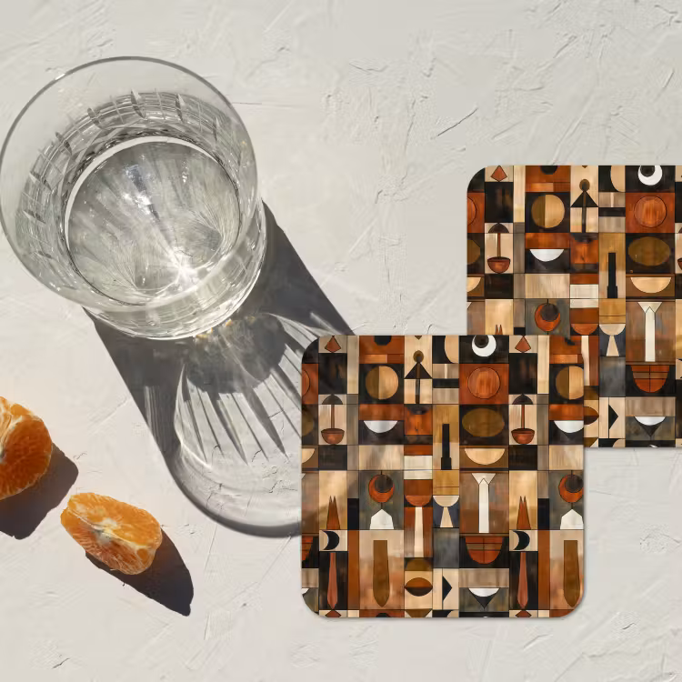 Onderzetter - Terracotta - Geometrisch - Mid-Century - Patroon — 3