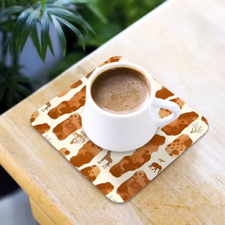 Onderzetter - Terracotta - Safari - Dieren - Patroon — 2