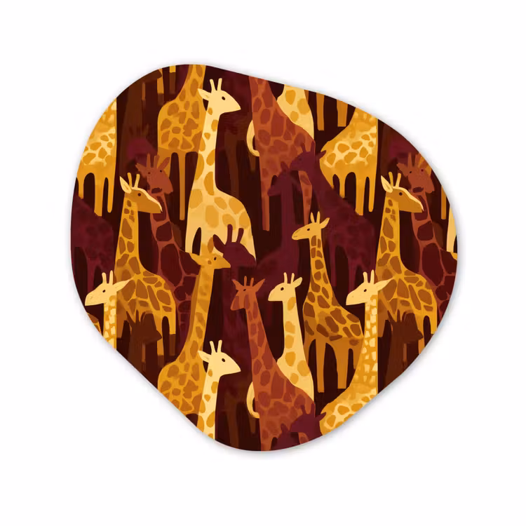 Organisch schilderij - Forex - Bruin - Giraffen - Safari - Patroon — 1