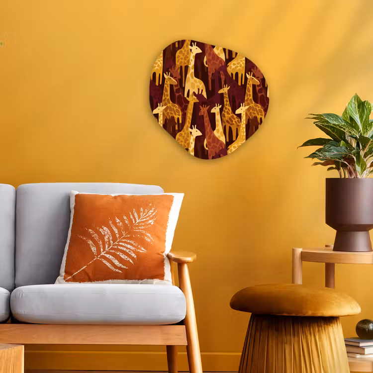 Organisch schilderij - Forex - Bruin - Giraffen - Safari - Patroon — 3