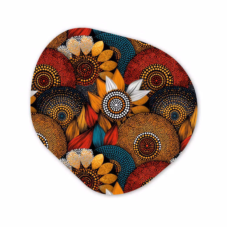 Organisch schilderij - Forex - Kleurrijk - Aboriginal - Dot Painting - Botanisch - Patroon — 1