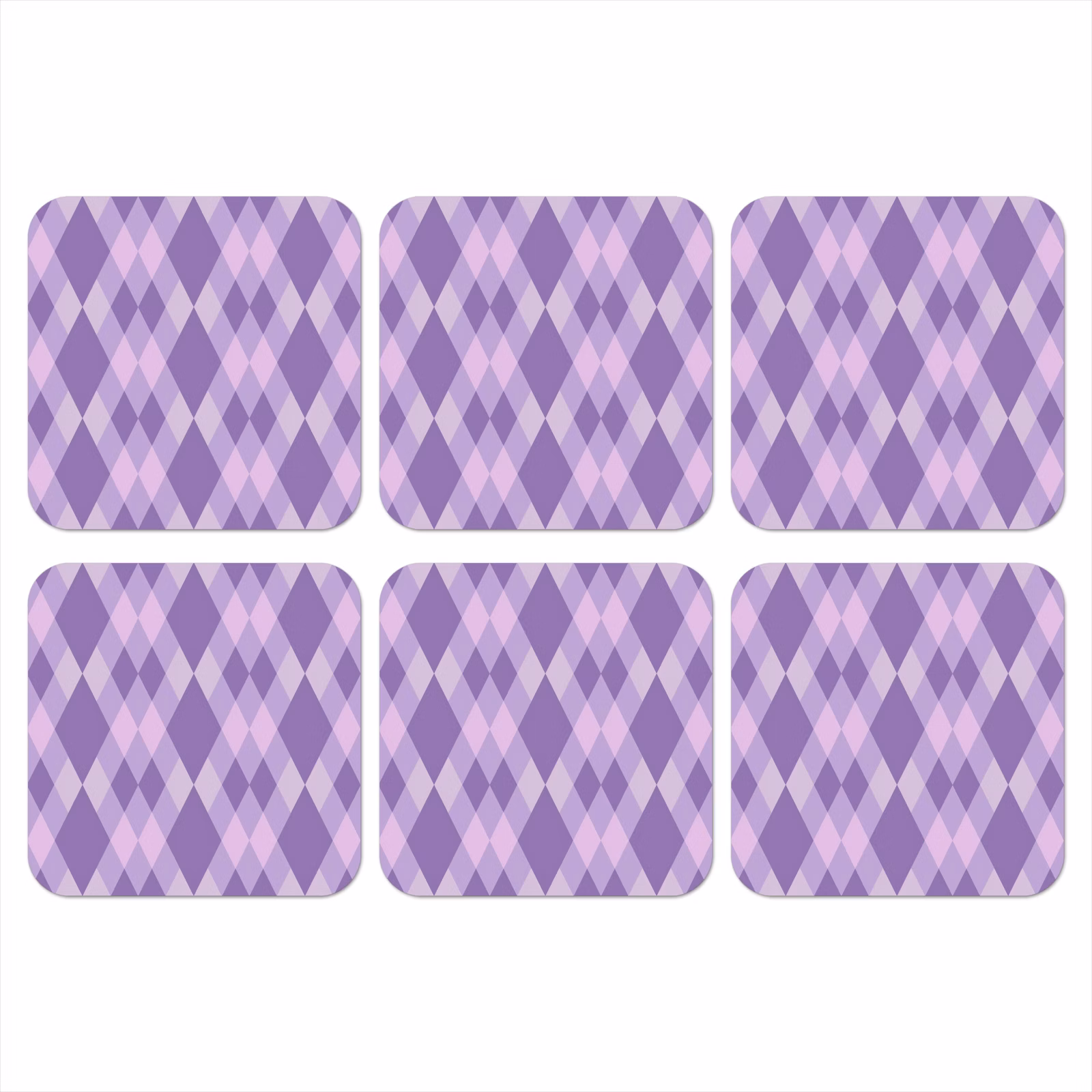 Onderzetter - Paars - Geometrisch - Ruiten - Argyle - Patroon — 1