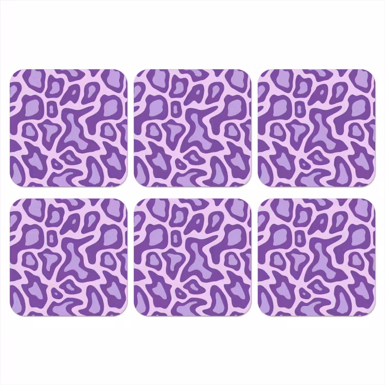 Onderzetter - Paars - Abstract - Luipaard - Vlekken - Groovy - Patroon — 1
