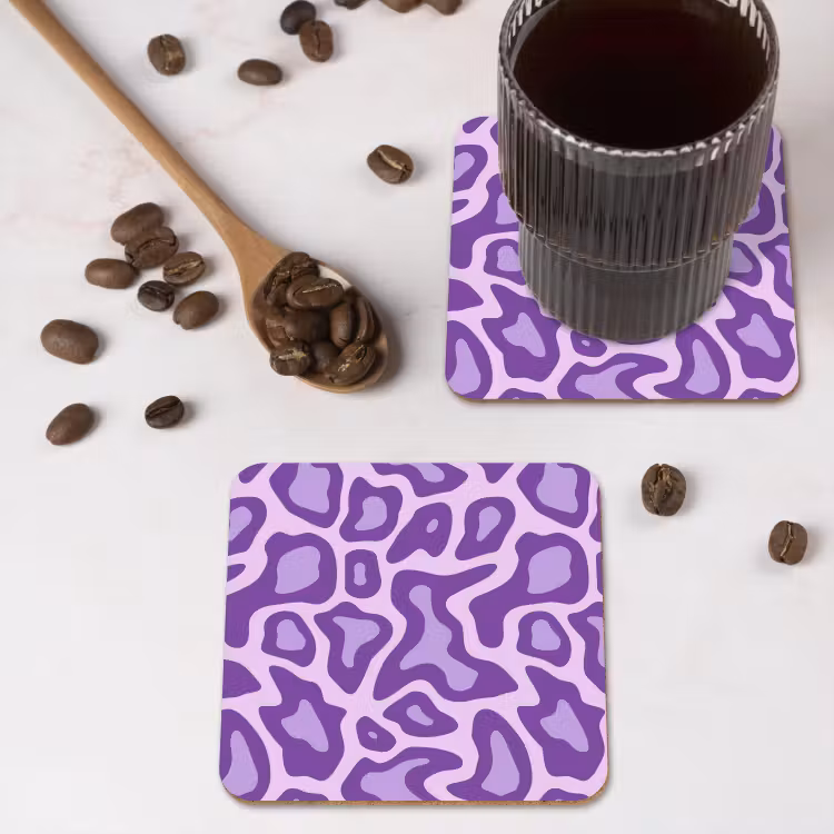 Onderzetter - Paars - Abstract - Luipaard - Vlekken - Groovy - Patroon — 4