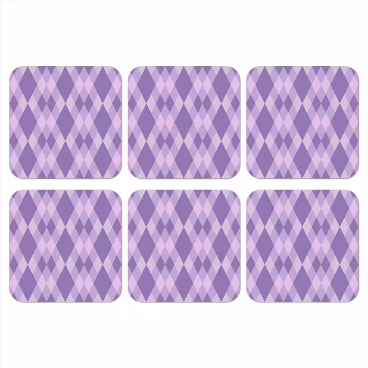 Onderzetter - Paars - Geometrisch - Ruiten - Argyle - Patroon — 1