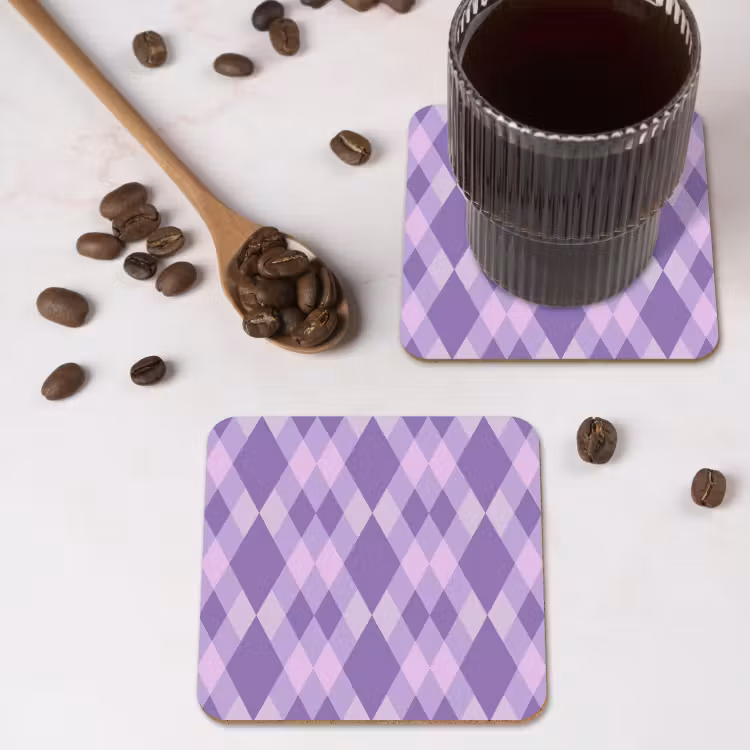 Onderzetter - Paars - Geometrisch - Ruiten - Argyle - Patroon — 4