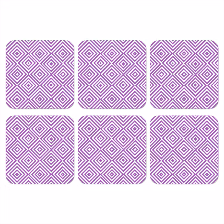 Onderzetter - Paars - Geometrisch - Ruiten - Concentrisch - Patroon — 1