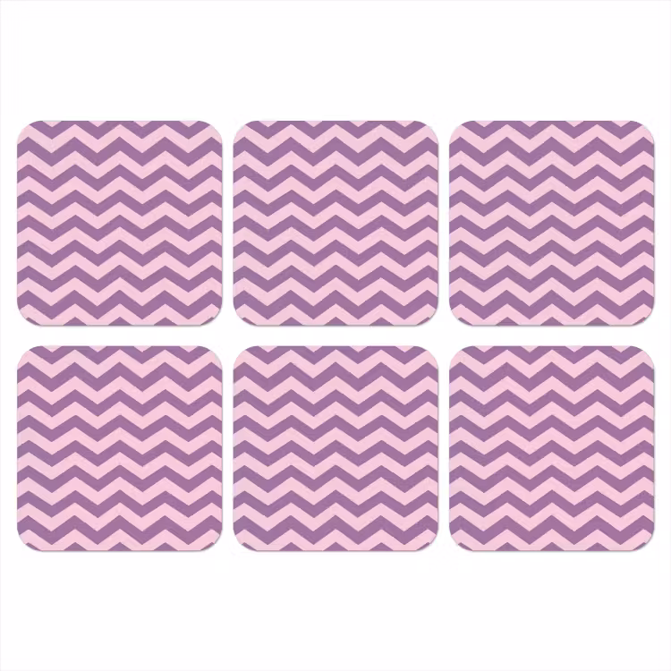 Onderzetter - Paars - Roze - Geometrisch - Chevron - Zigzag - Patroon — 1
