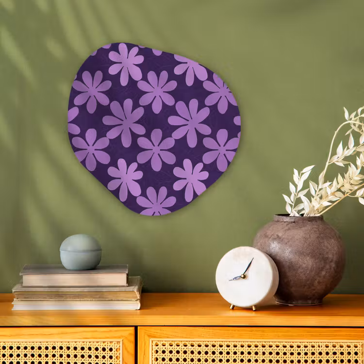 Organisch schilderij - Forex - Paars - Botanisch - Bloemen - Retro - Patroon — 2