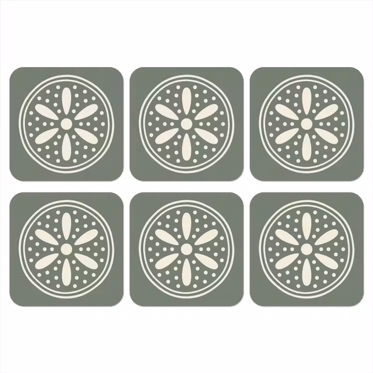 Onderzetter - Patroon - Cirkel - Abstract - Groen - Decoratie — 1