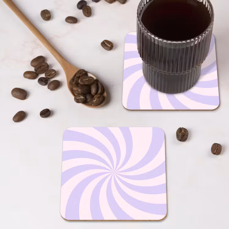 Onderzetter - Patroon - Spiraal - Abstract - Modern - Paars-Roze — 4
