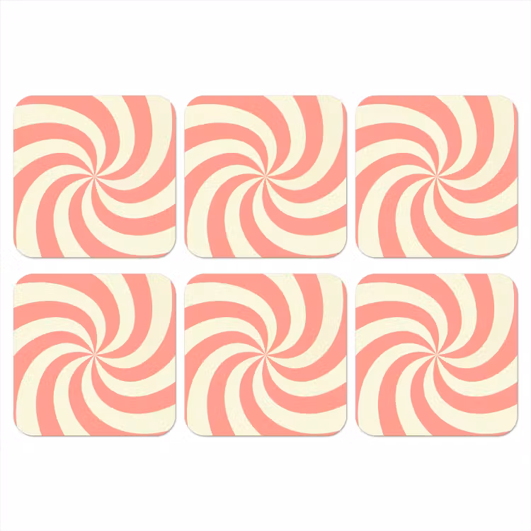 Onderzetter - Spiraal - Patroon - Abstract - Roze - Beige — 1
