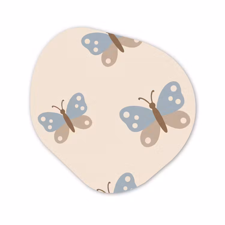Organisch schilderij - Forex - Insect - Vlinderpatroon - Abstract - Blauw - Beige — 1