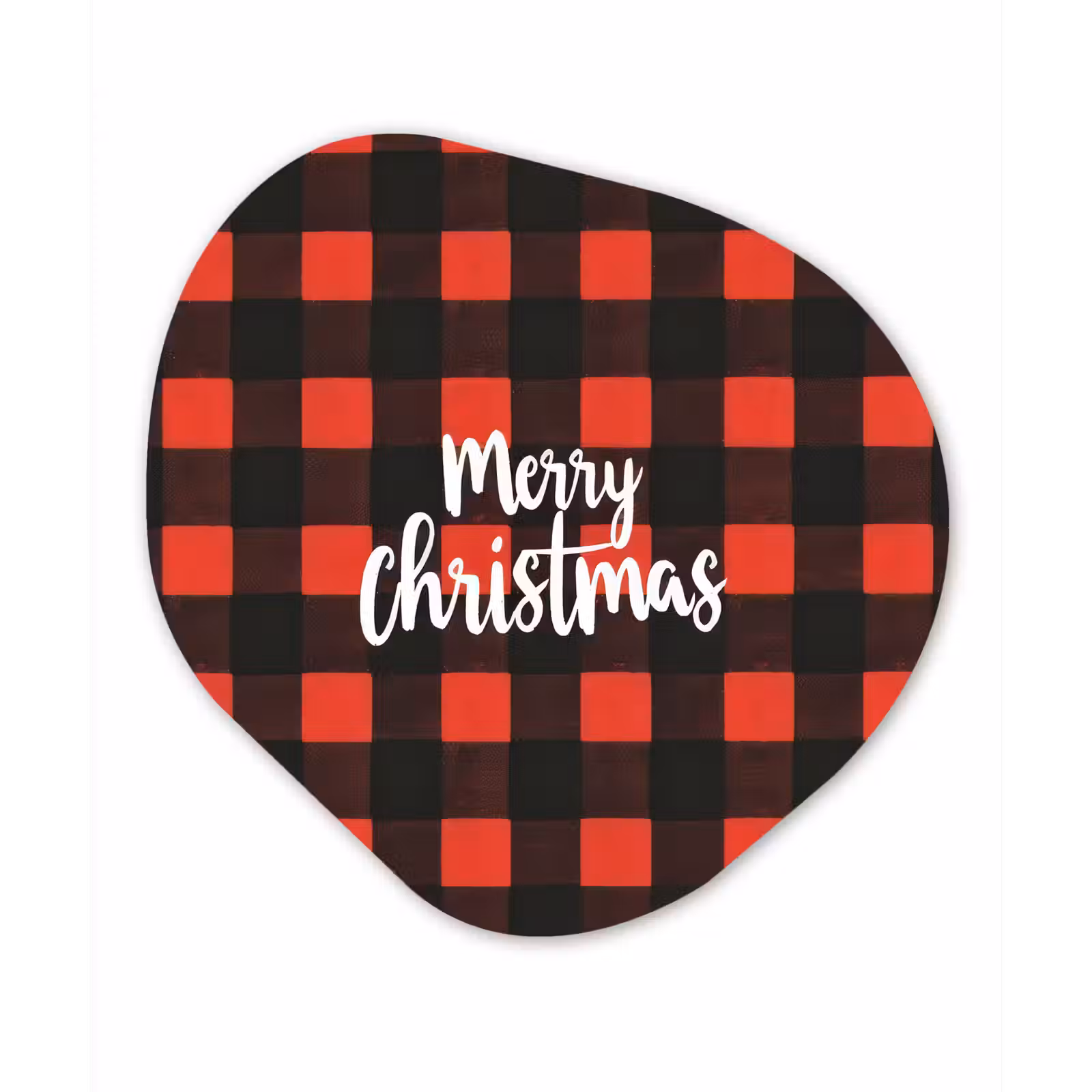 Organisch schilderij - Forex - Geruit - Rood - Tekst - Christmas — 1