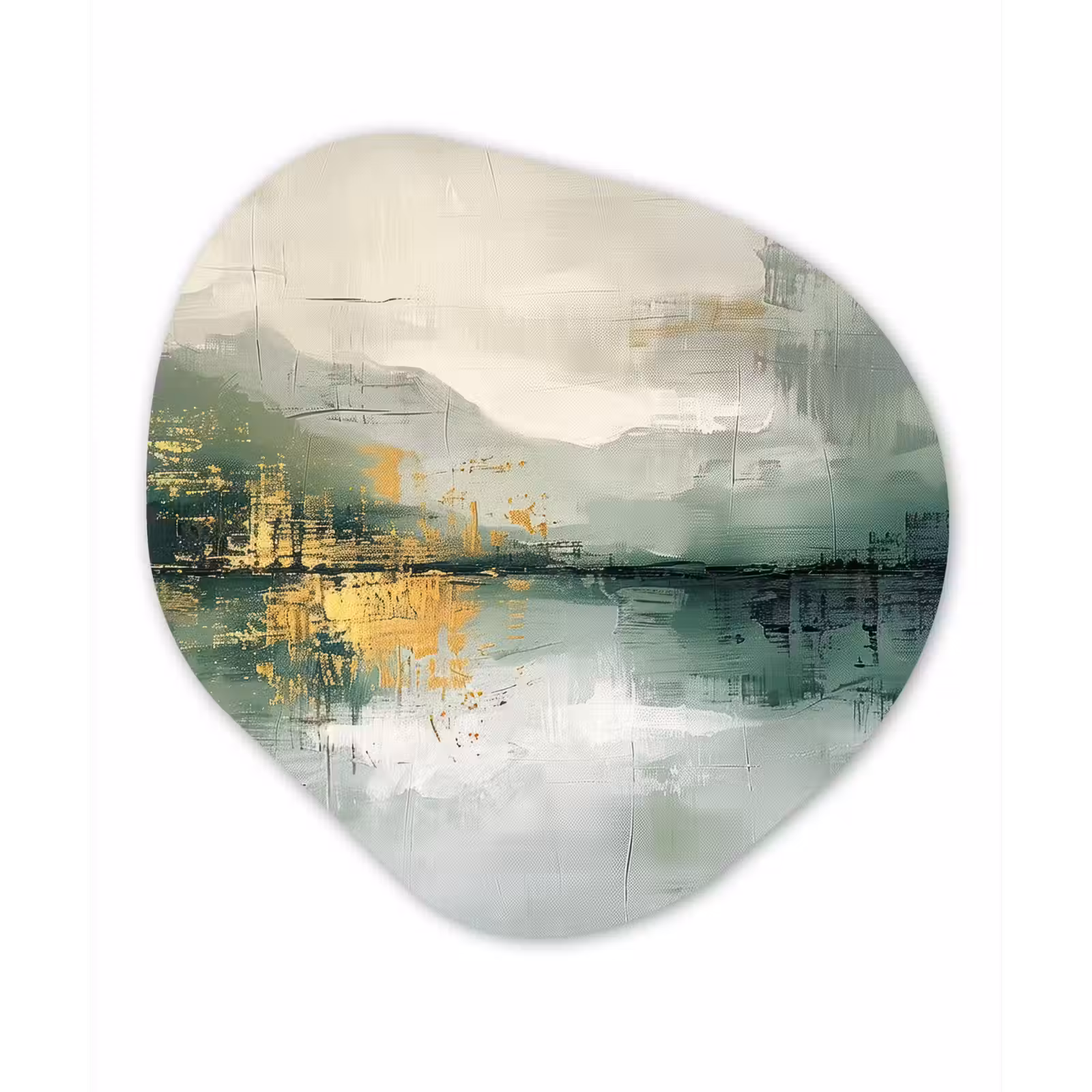 Organisch schilderij - Forex - Groen - Modern - Abstract - Goud — 1