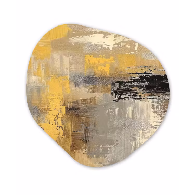 Organisch schilderij - Forex - Abstract - Geel - Modern - Beige — 1
