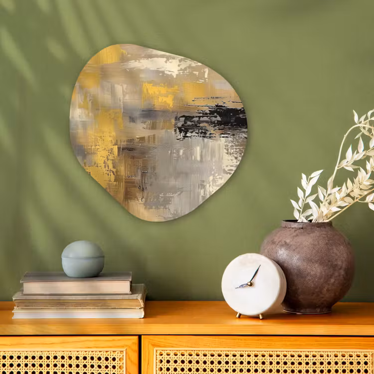 Organisch schilderij - Forex - Abstract - Geel - Modern - Beige — 2