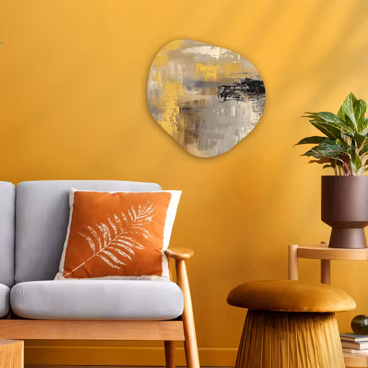 Organisch schilderij - Forex - Abstract - Geel - Modern - Beige — 3