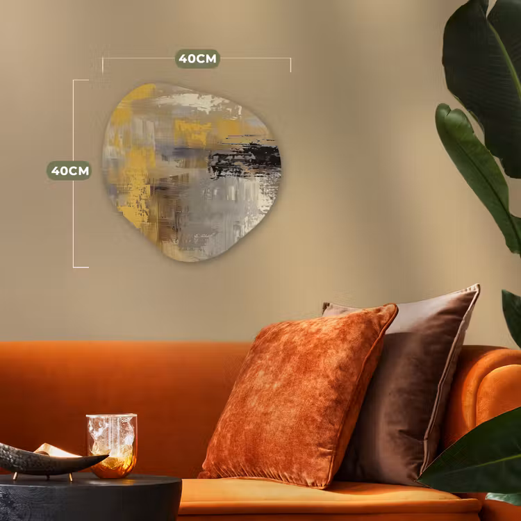 Organisch schilderij - Forex - Abstract - Geel - Modern - Beige — 4