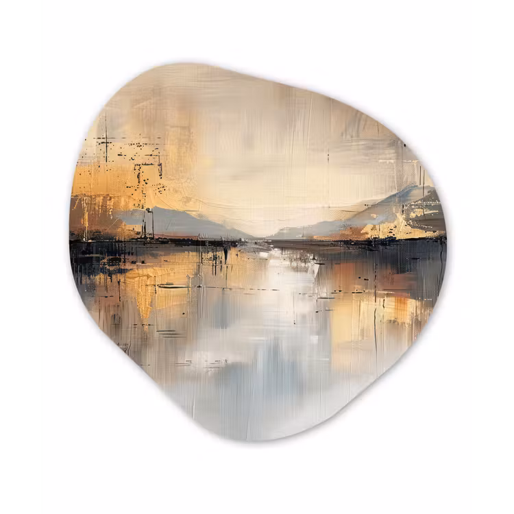 Organisch schilderij - Forex - Abstract - Modern - Beige - Aesthetic - Goud — 1