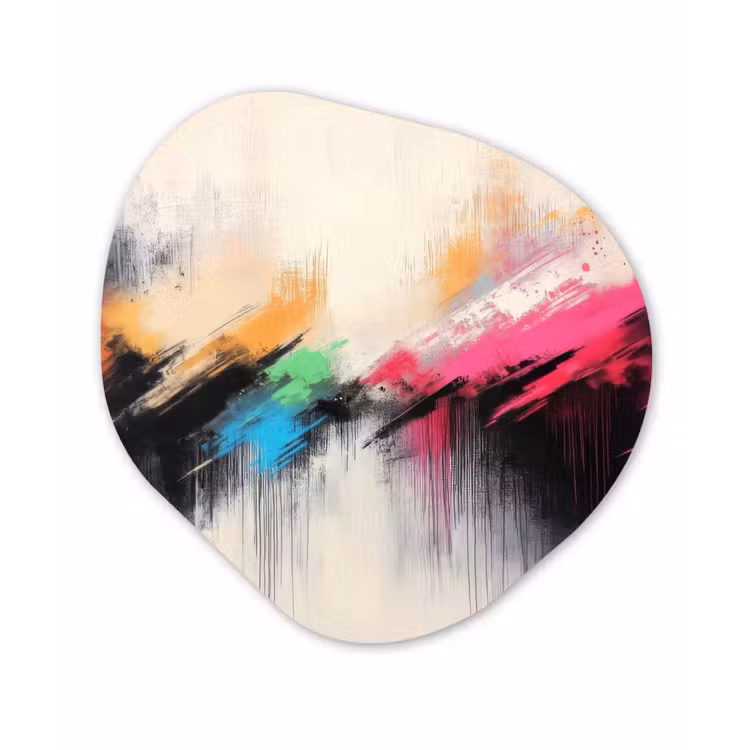 Organisch schilderij - Forex - Dynamisch - Abstract - Kleurrijk - Zwart — 1