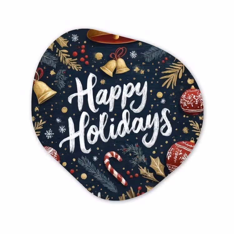 Organisch schilderij - Forex - Feestelijk - Kerstgroet - Kleurrijk — 1