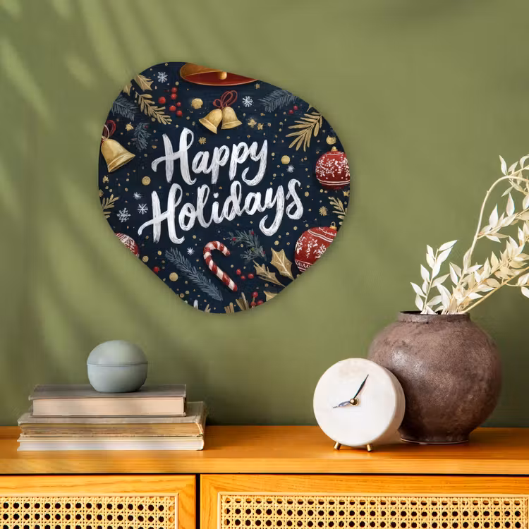 Organisch schilderij - Forex - Feestelijk - Kerstgroet - Kleurrijk — 2