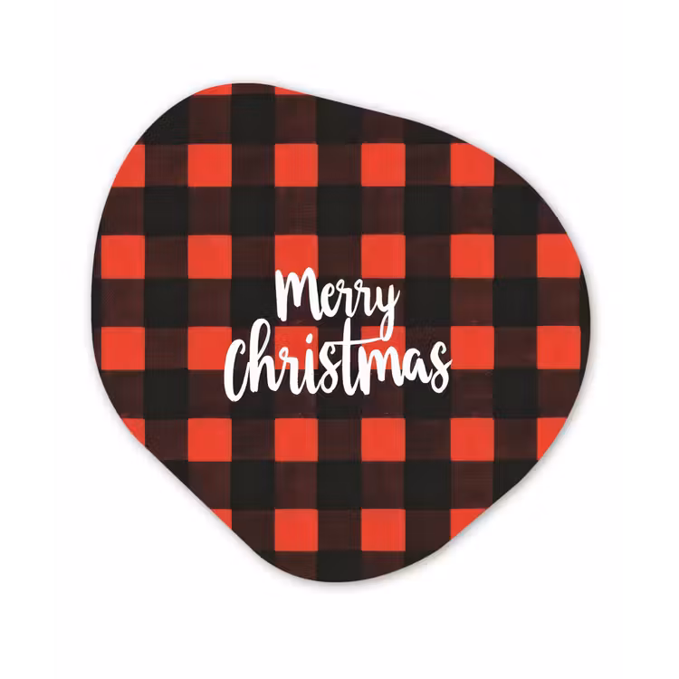 Organisch schilderij - Forex - Geruit - Rood - Tekst - Christmas — 1