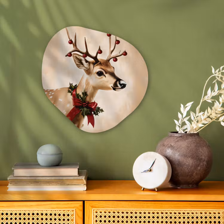Organisch schilderij - Forex - Gewei - Kerst - Rendier - Rood — 2