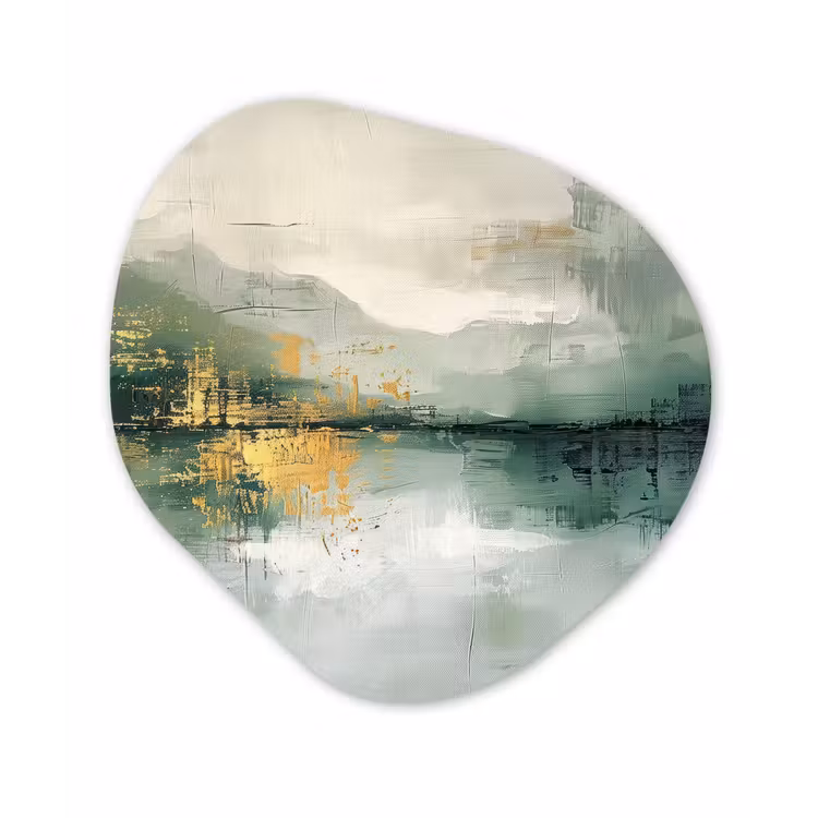 Organisch schilderij - Forex - Groen - Modern - Abstract - Goud — 1